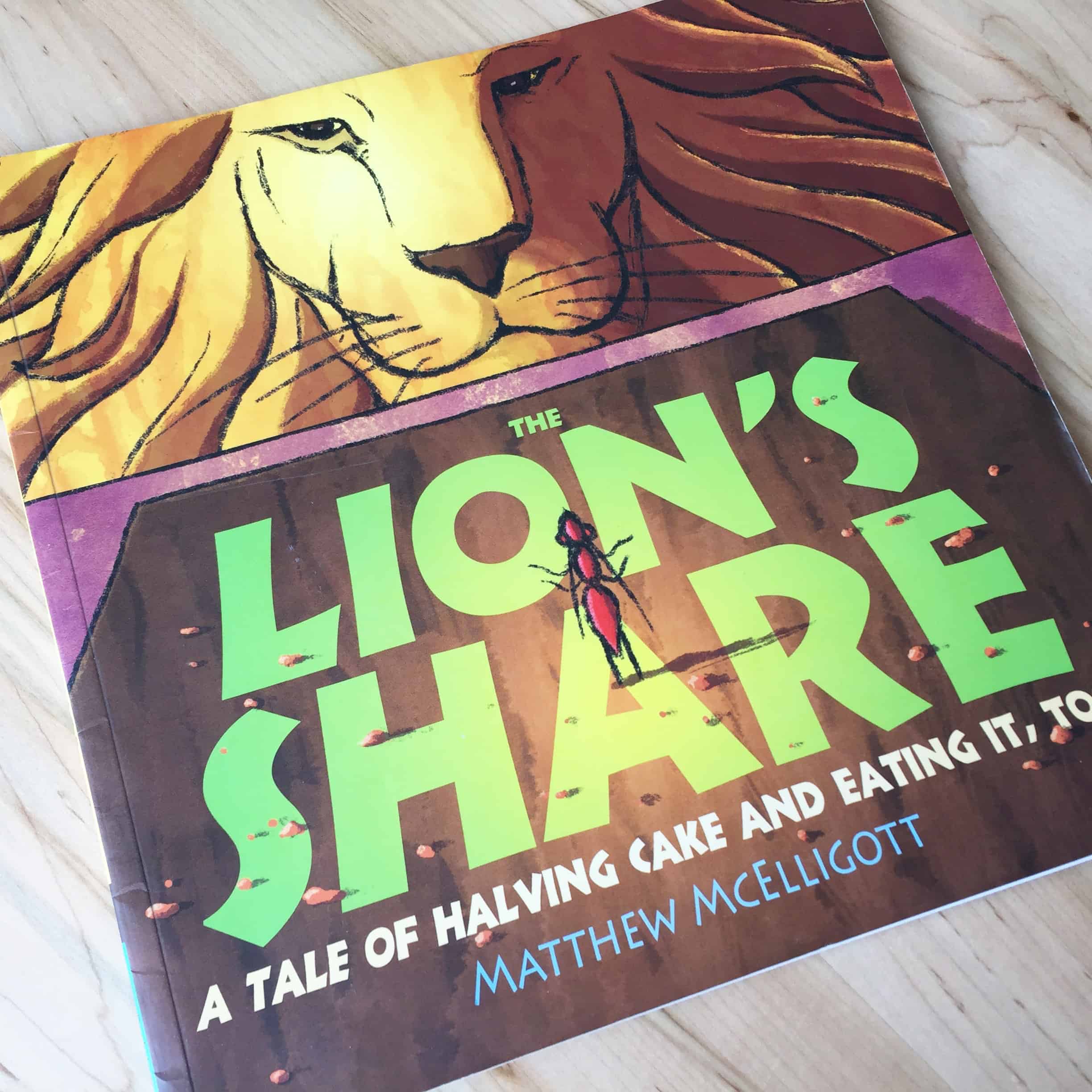 Front cover of children's picture book 'The Lion's Share'