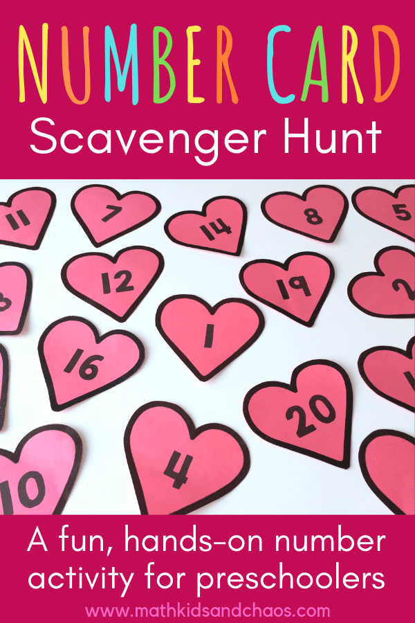 NUMBER CARD SCAVENGER HUNT PIN