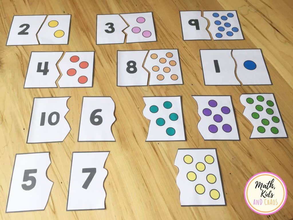 preschool number puzzles for numbers 1 to 10 freebie math kids and chaos