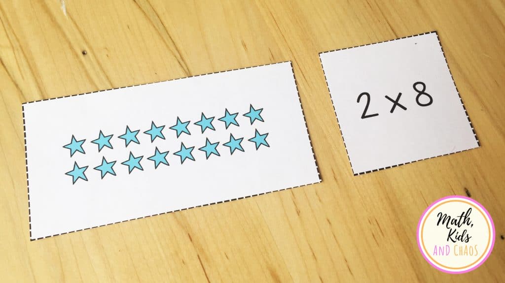 2 x 8 array picture and number cards
