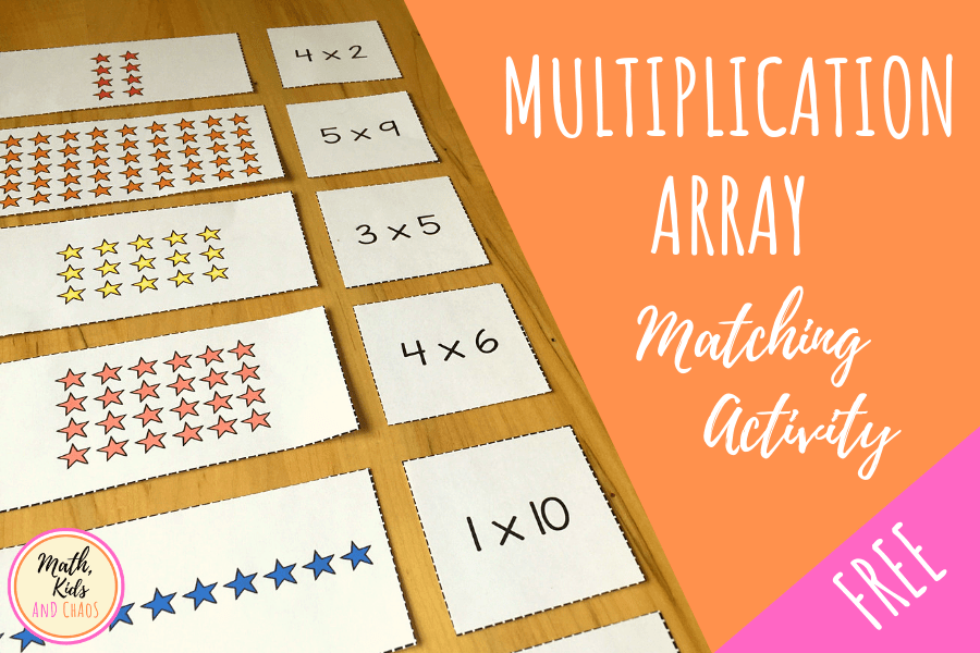 Multiplication array matching activity (free printable)