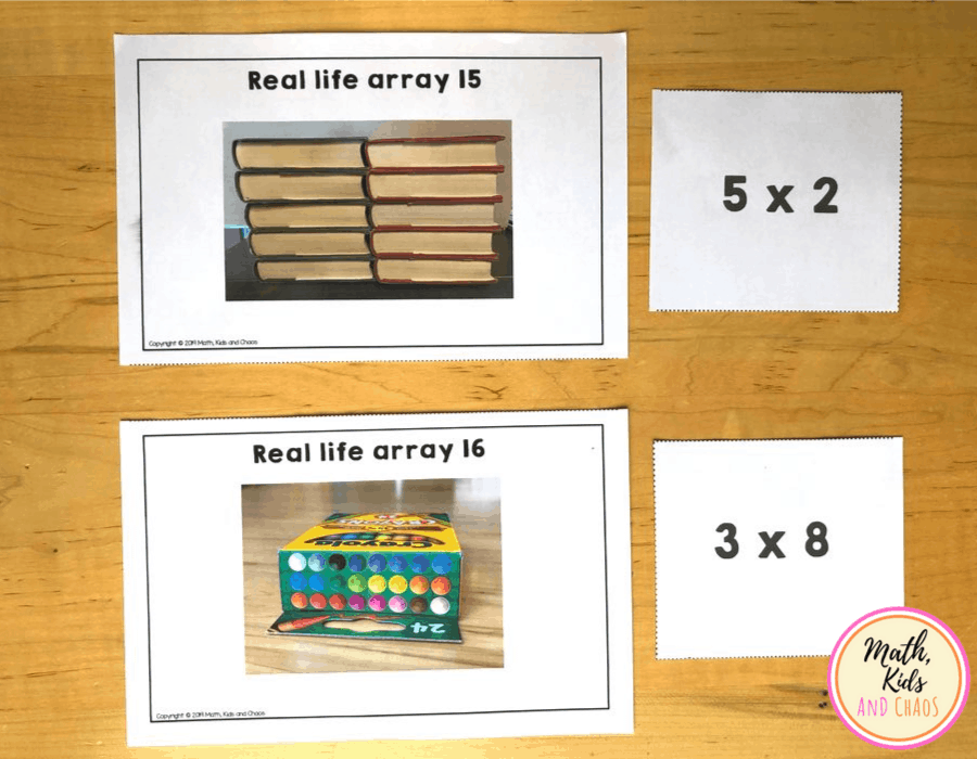 REAL LIFE ARRAYS TASK CARDS MATCHING ACTIVITY