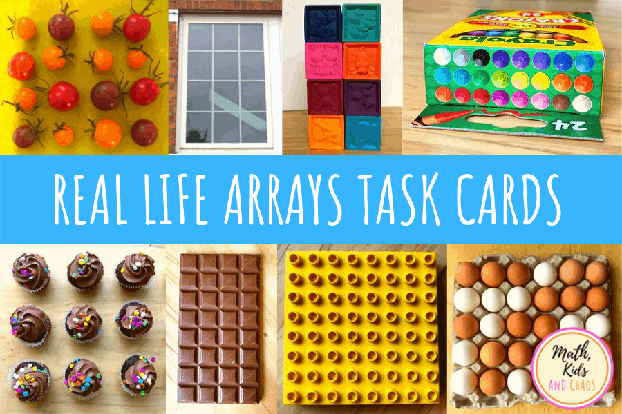 Real life arrays task cards - Math, Kids and Chaos