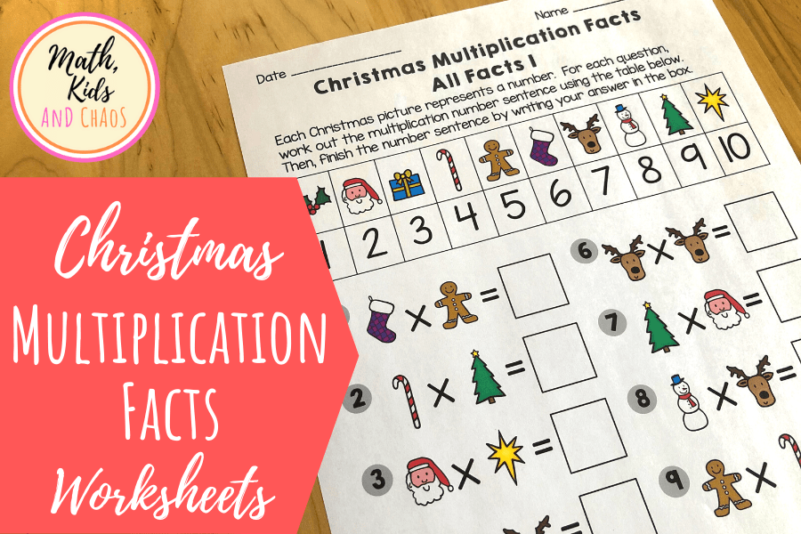 CHRISTMAS MULTIPLICATION FACTS WORKSHEETS FEATURED IMAGE