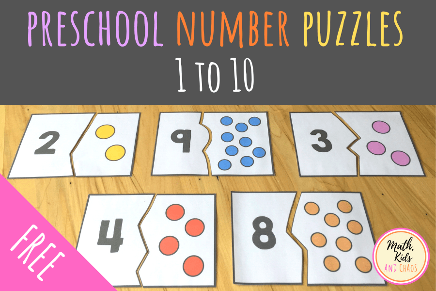 preschool number puzzles for numbers 1 to 10 freebie math kids and chaos