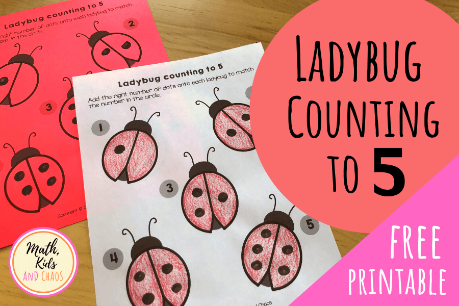 FINGERPAINT LADYBUG ACTIVITY - COUNTING TO 5
