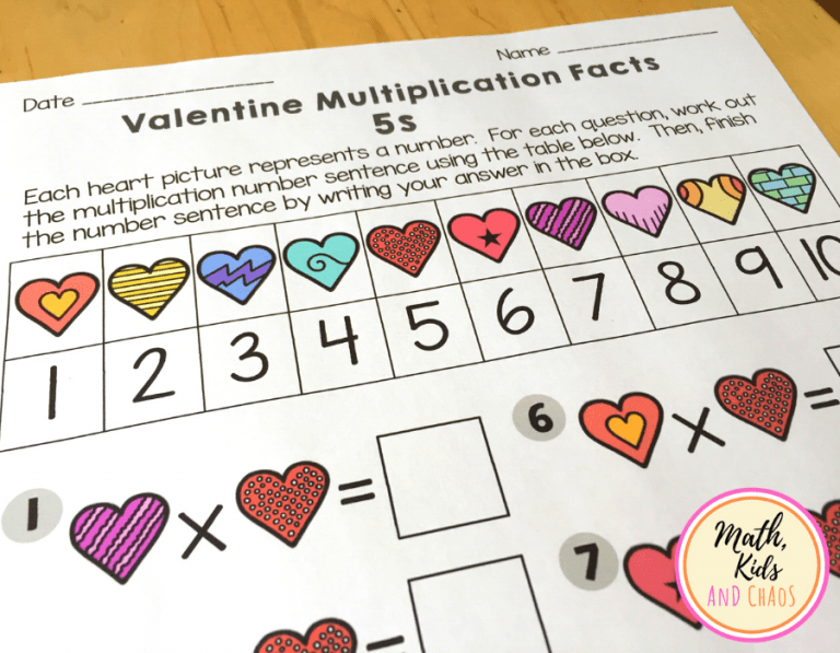 Valentine Multiplication Worksheets Math Kids And Chaos