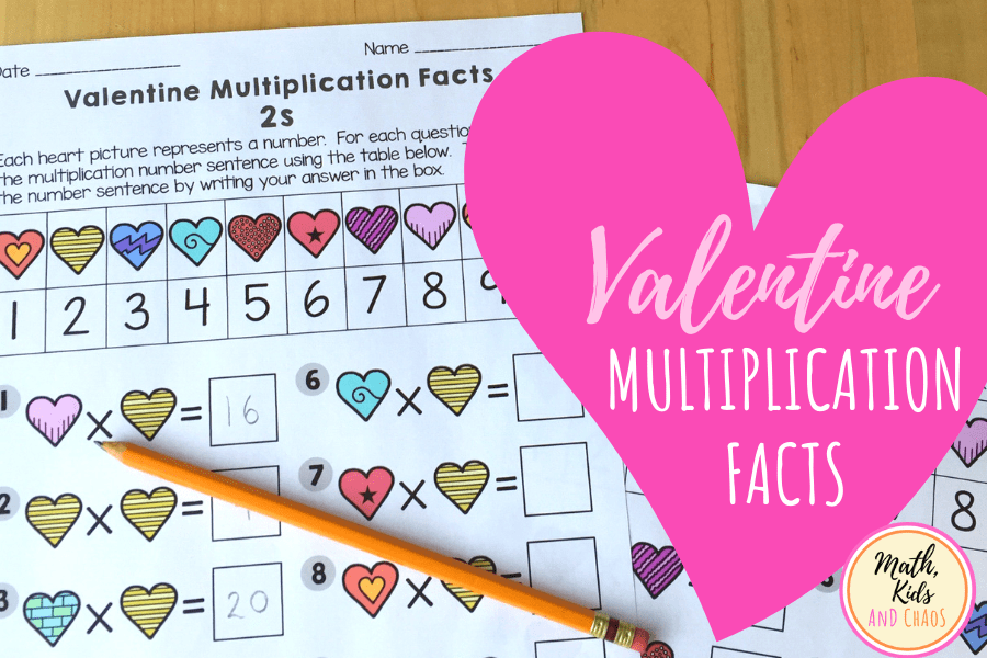 Valentine Multiplication Worksheets