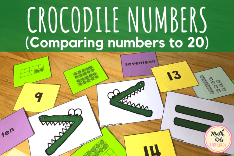 CROCODILE NUMBERS - MATH SYMBOL CARDS AND WORKSHEETS