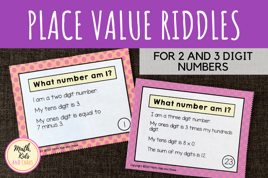 Place value riddles (for 2 and 3 digit numbers)