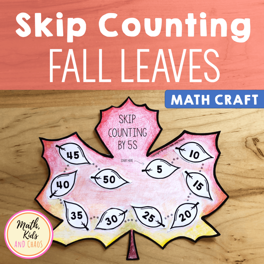 Skip counting fall leaves product cover