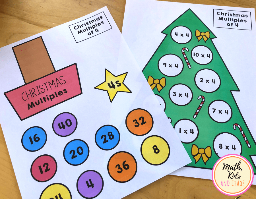 Color version of tree template for multiples of 4.