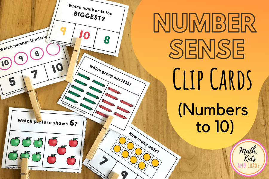 Number sense clip cards (1 to 10)