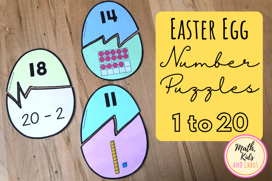 Easter egg number puzzles for number 1 to 20