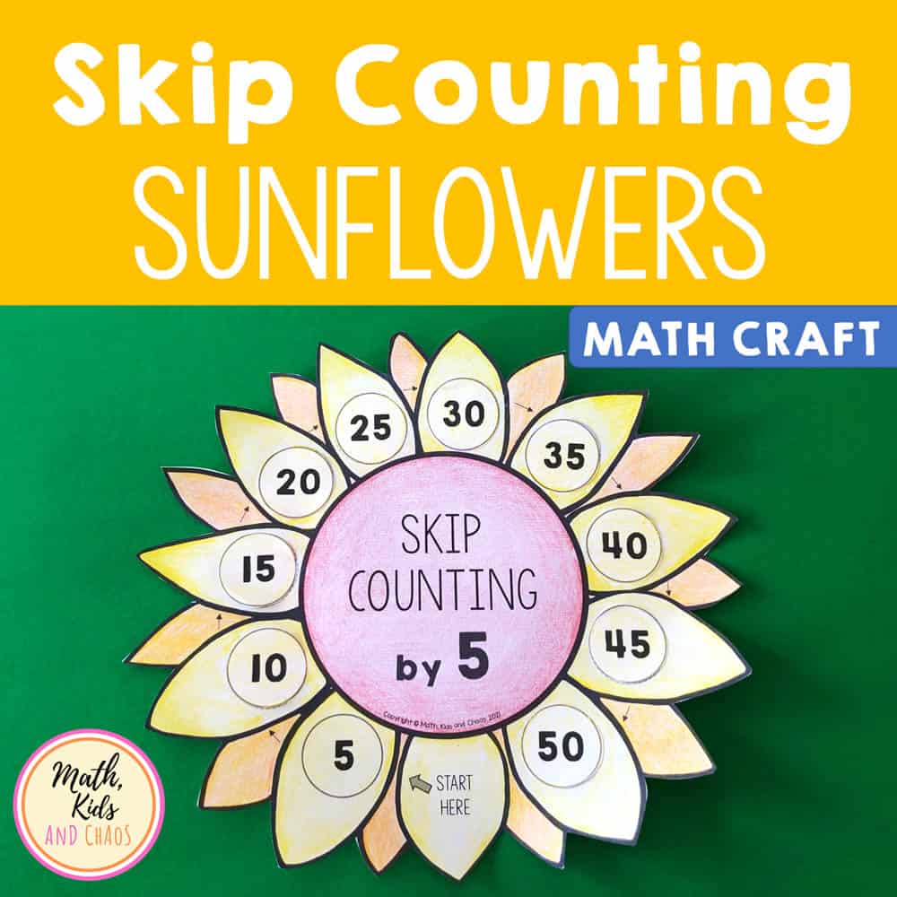 Skip counting sunflowers product cover.