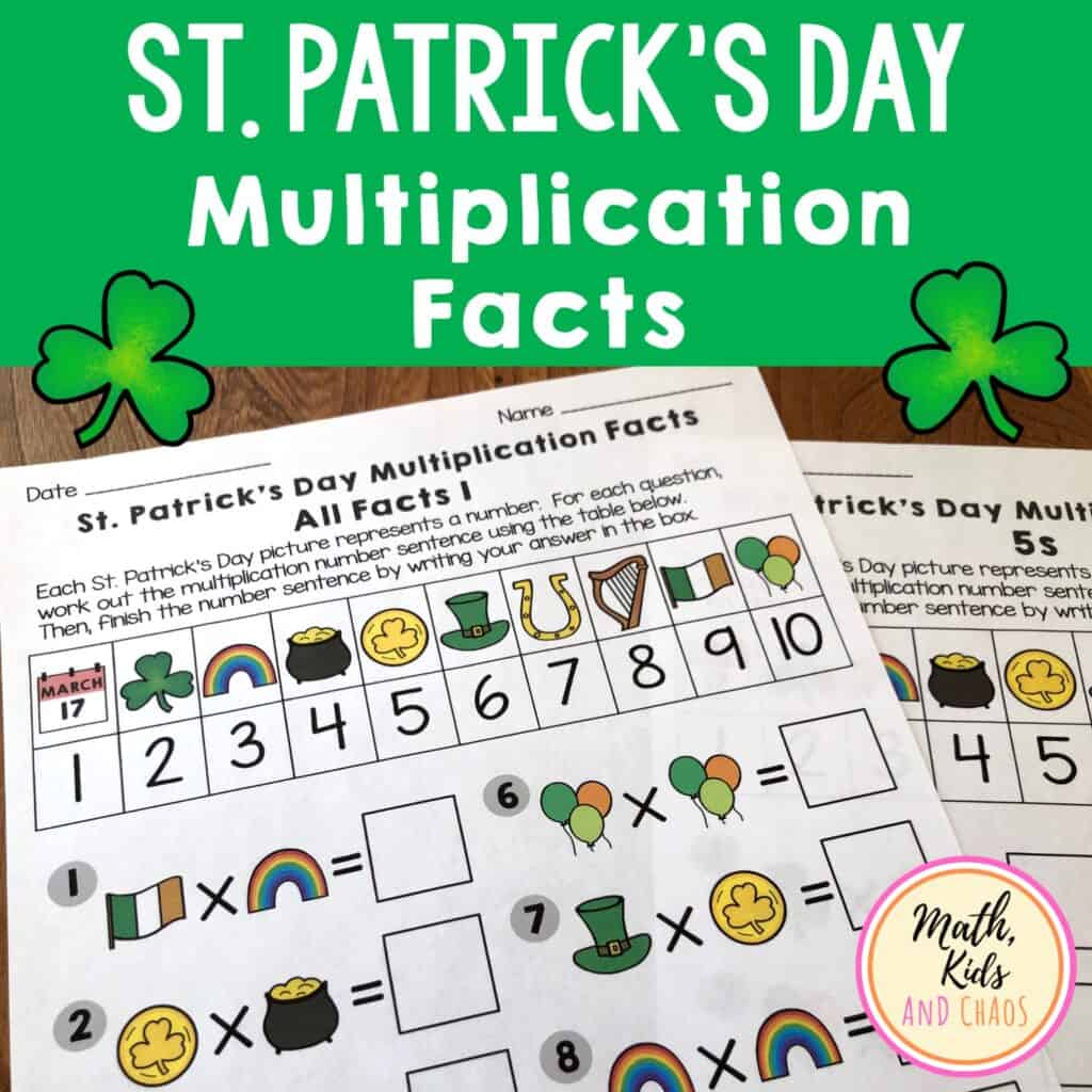 St. Patrick's Day Multiplication Facts product cover