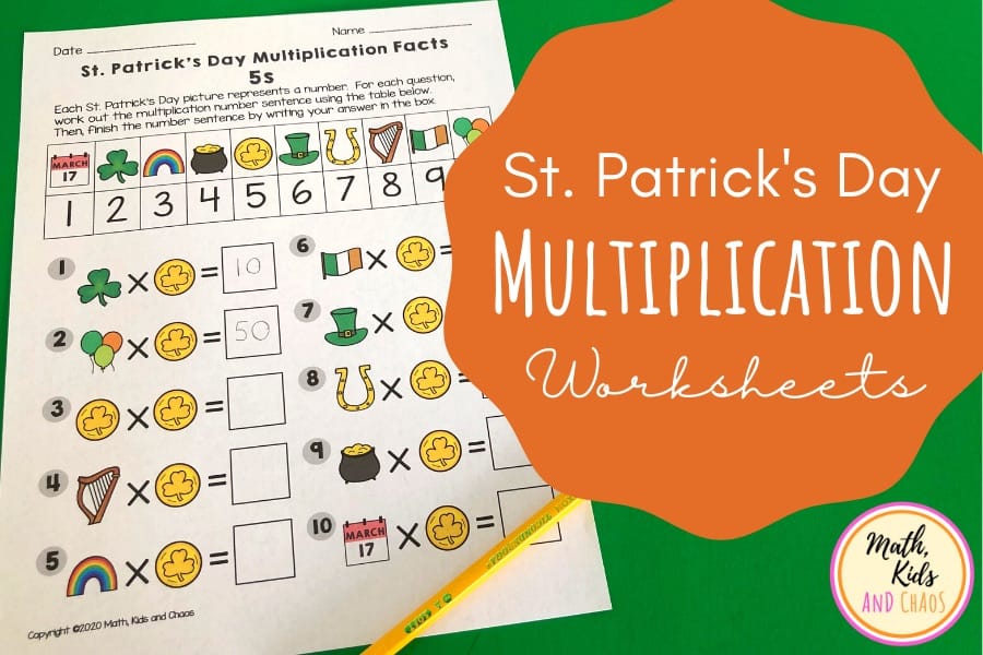 St. Patrick’s Day multiplication worksheets