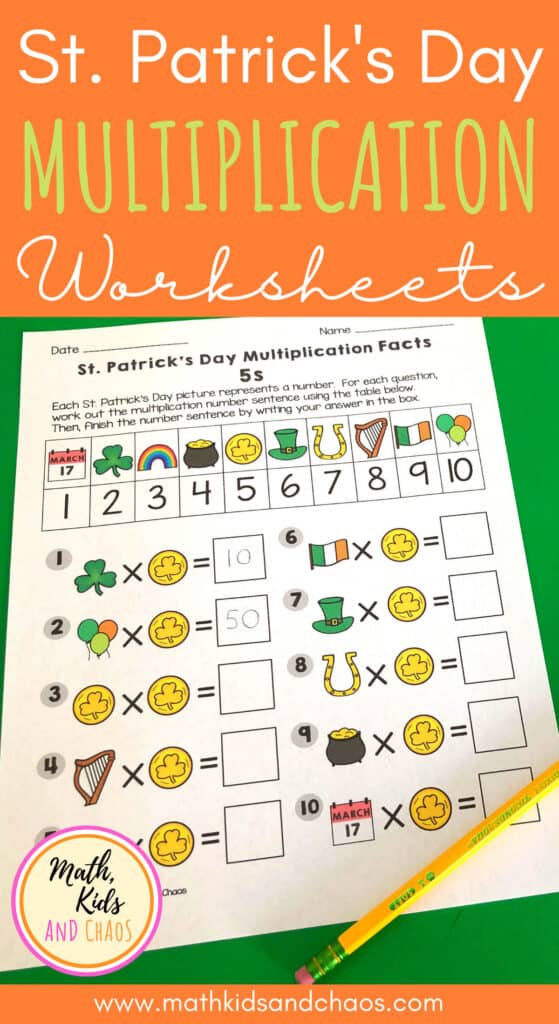 St. Patrick's Day multiplication worksheet