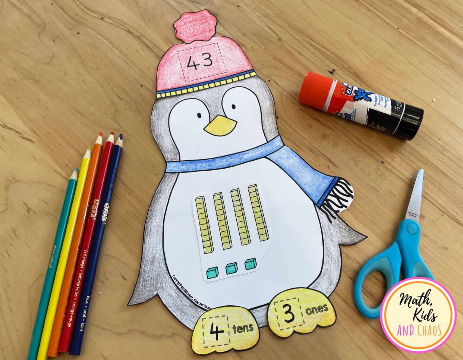 Free Printable Worksheet On Place Value Of A Penguin