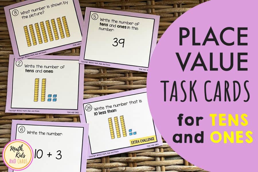 PLACE VALUE TASK CARDS FOR TENS AND ONES