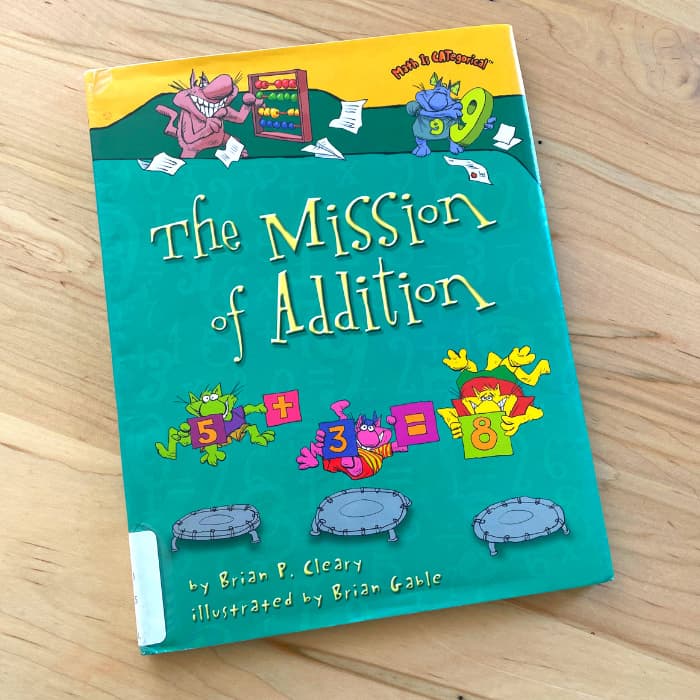 Front cover of math picture book 'The Mission of Addition'.