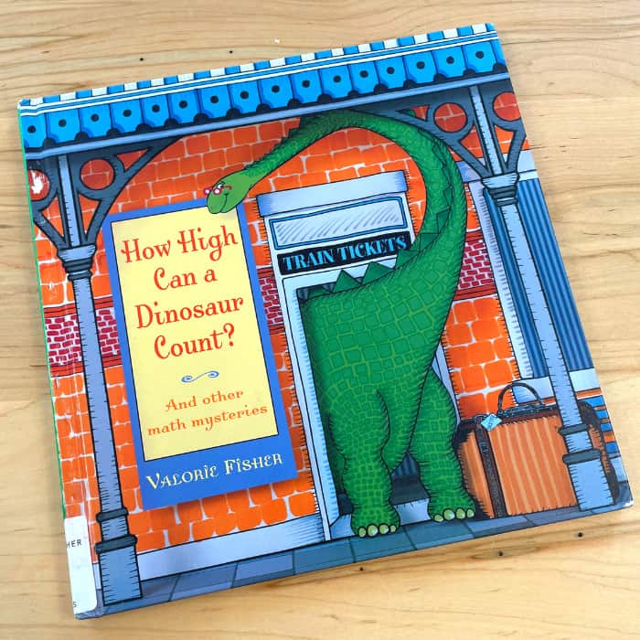 Book cover of children's math book 'How high can a dinosaur count? And other math mysteries'
