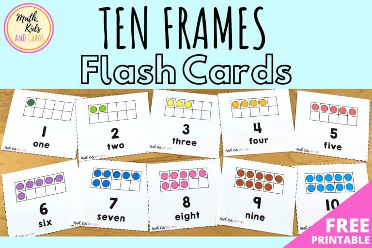 Free printable ten frames flash cards