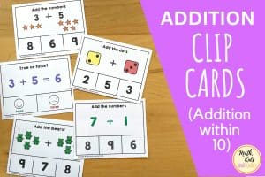 Addition clip cards (adding within 10).