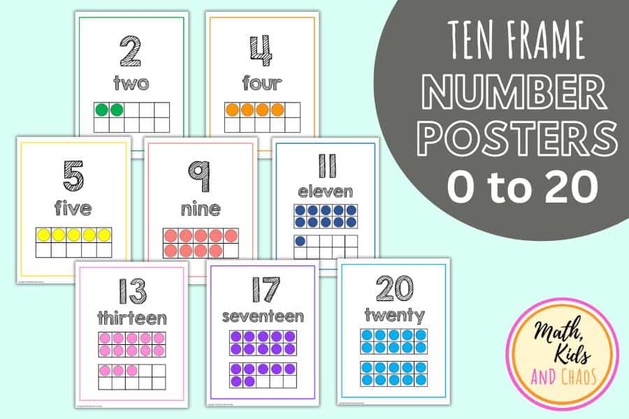 Ten Frame Number Posters (0 to 20)