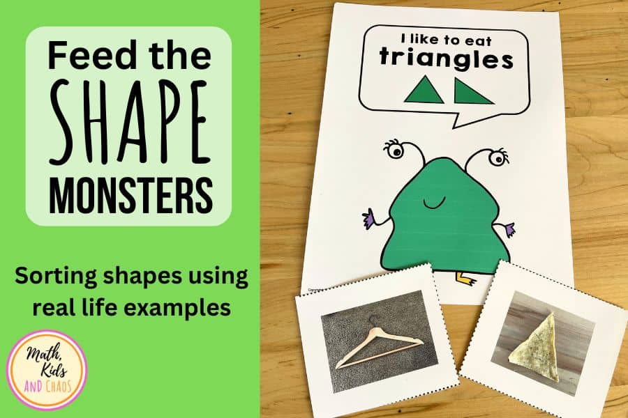 Feed the Shape monsters (shape sorting activity)